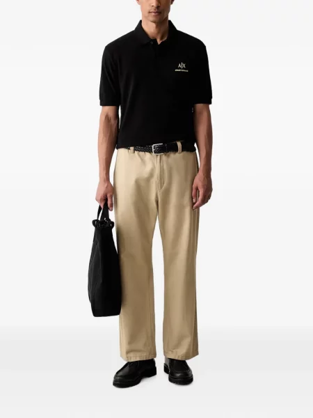 Polo Armani Exchange με κέντημα μαύρο