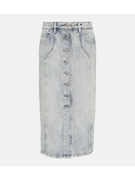 Fustă din denim Marant Etoile până la genunchi albastru