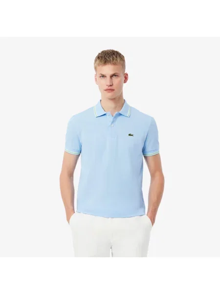 Поло Lacoste голубое