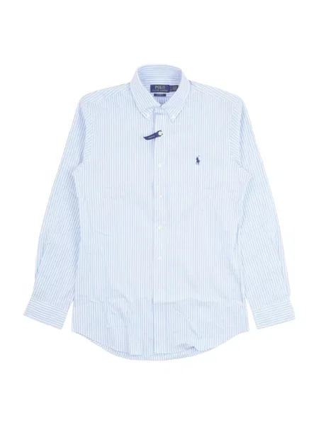 Koszula w paski Polo Ralph Lauren w paski z długim rękawem niebieska