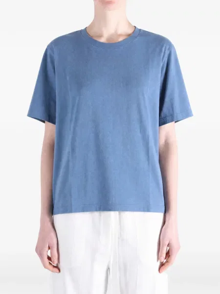 Tricou Auralee cu decolteu rotund albastru