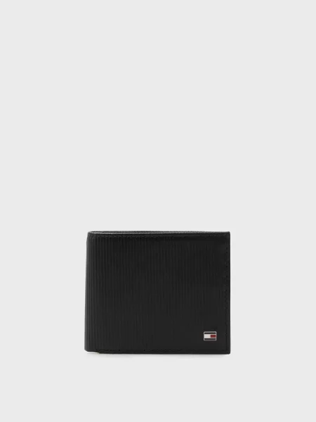 Кожаный мини кошелек Tommy Hilfiger черный