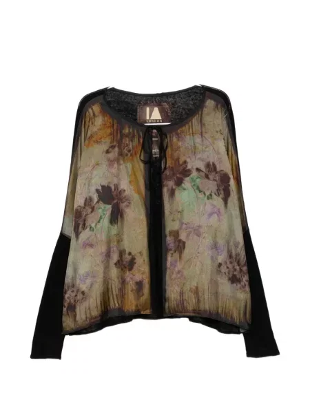 Pulover Ia London cu model floral cu imagine cu legături negru