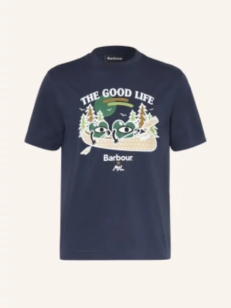 Barbour Tričko Mul Good Life tmavě / hnědá / zelená modrá