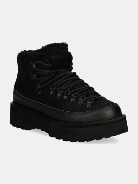 Боти от набук Diemme Sesto Shearling с платформа с изолация черно