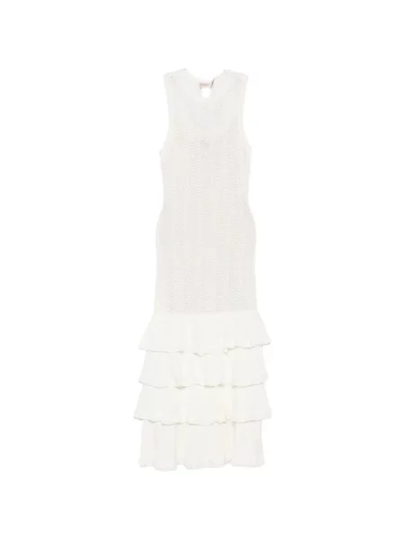 Rochie midi Twinset cu volane alb