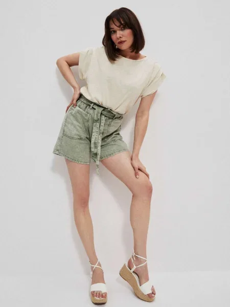 Pantaloni scurți din denim Marisse alb