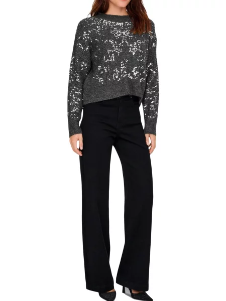 ONLY Пуловер Alta Сив черно