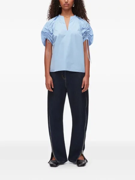 Bluzka 3.1 Phillip Lim z dekoltem w serek niebieska