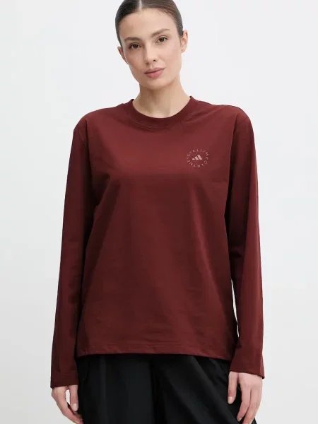 Tricou mânecă lungă Adidas By Stella Mccartney portocaliu
