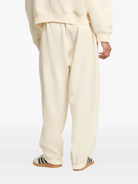 Spodnie Adidas z nadrukiem z dżerseju teddy białe