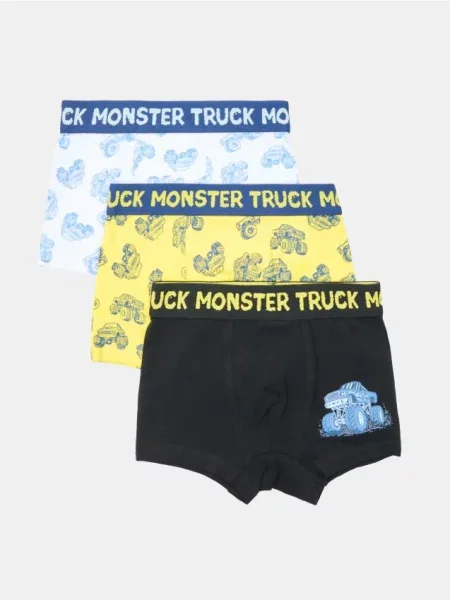 Sinsay boxerky s motivem monster trucků 3 pack vícebarevná