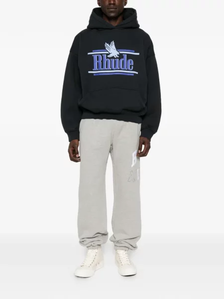 Hanorac cu glugă Rhude cu imagine negru