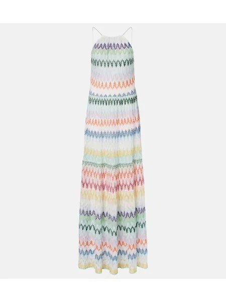 Maksi sukienka maxi Missoni z dekoltem halter garniturowa