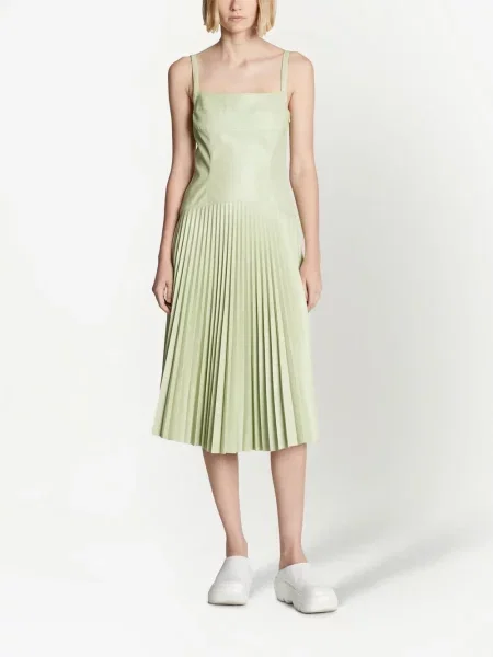 Iš natūralios odos kostiumas juosmuo suknele Proenza Schouler White Label balta