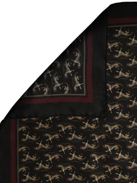 Μεταξωτός κασκόλ Dolce & Gabbana με σχέδιο μαύρο