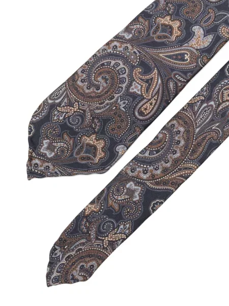 Cravată Dell'oglio cu model paisley albastru