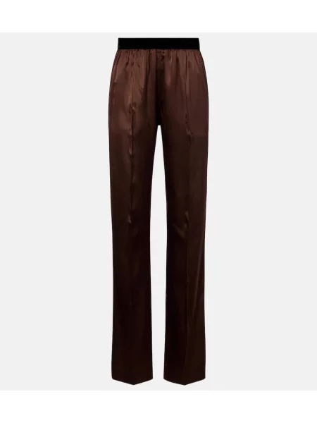 Pantaloni Tom Ford de mătase maro