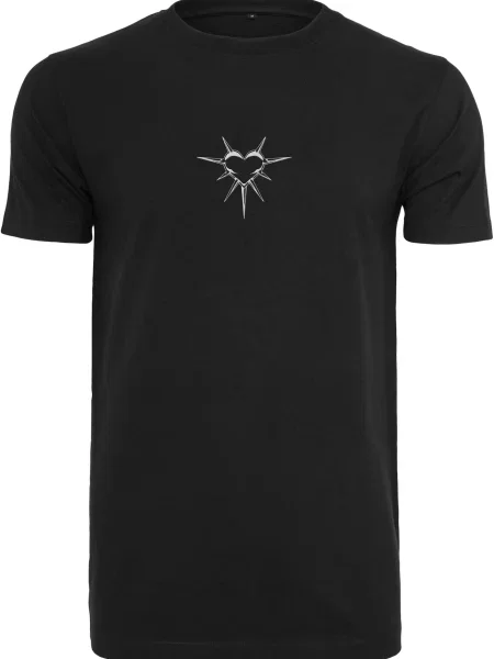 Mister Tee Majica Spike Heart črna bela