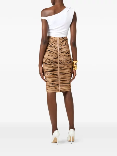 Spódnica midi Elisabetta Franchi z nadrukiem w tygrysie prążki do kolan