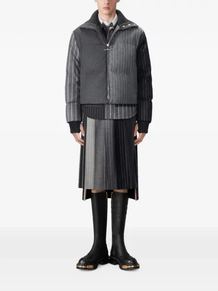 Geacă Thom Browne cu dungi de flanelă gri