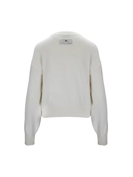 Sweter Elisabetta Franchi o skróconej długości biały
