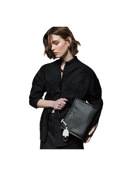Torba typu tote z aplikacją z logo Model Ridhi' Liu Jo White czarna