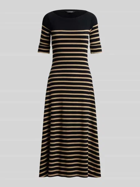 Sukienka casualowa z czystej bawełny Lauren Ralph Lauren czarna