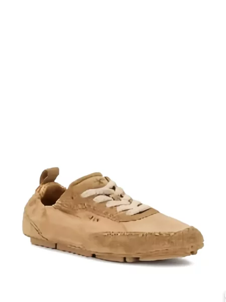 Sneakerși Fendi cu șireturi din dantelă maro