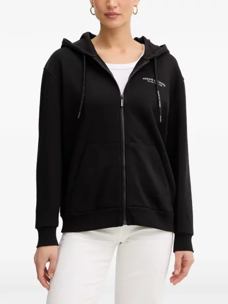 Hanorac cu glugă Armani Exchange cu imagine negru