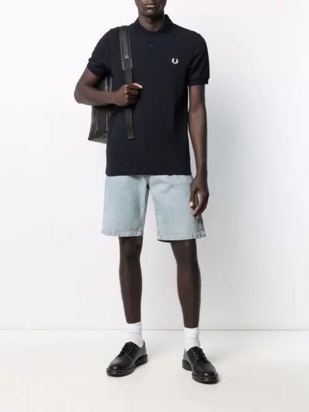 Siuvinėtos polo marškinėliai Fred Perry mėlyna