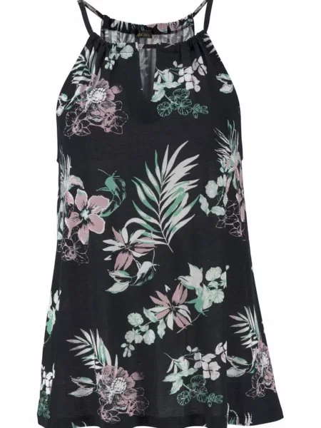 LASCANA Bluză verde mentă / roz pal negru