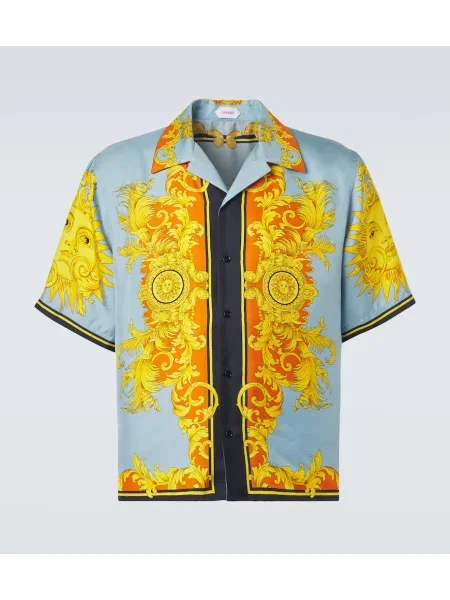 Cămașă Versace de mătase cu imagine