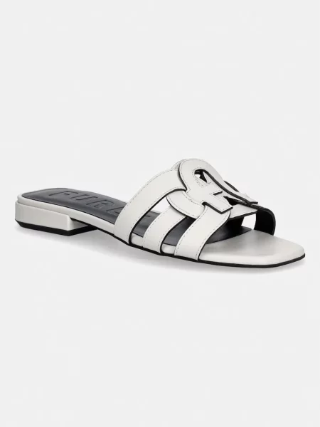 Furla šľapky dámske kožené Summer sivá