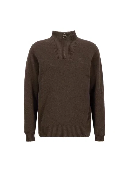 Sweter wełniany Barbour wełniany brązowy