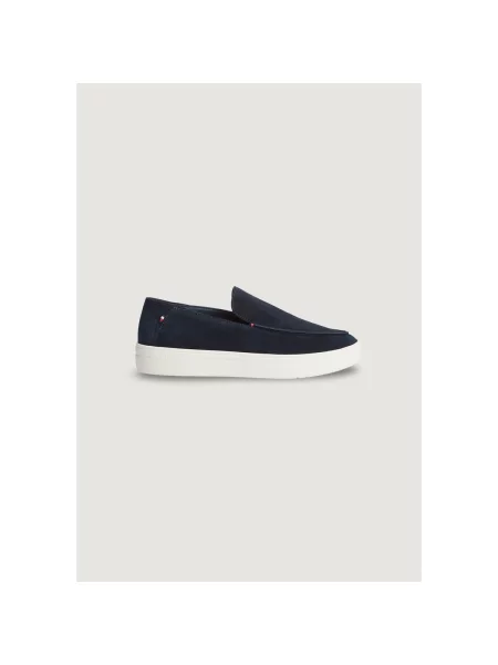 Pantofi loafer Tommy Hilfiger din piele de căprioară albastru