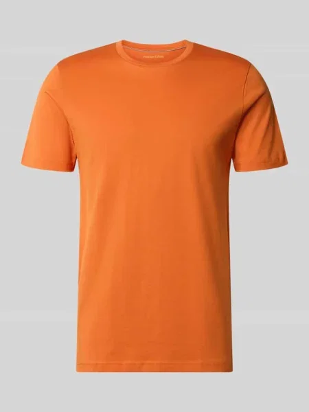 T-shirt z bawełny z okrągłym dekoltem Christian Berg Men pomarańczowa