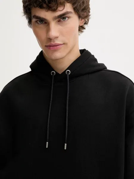 Кофта AllSaints MILO з капюшоном однотонна чорний