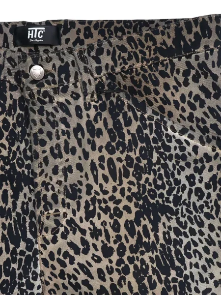 Široke traperice Htc Los Angeles s printom s leopard uzorkom crna