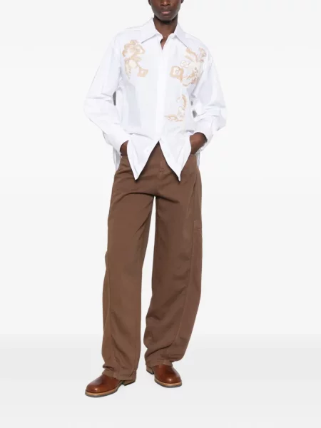 Cămașă Ermanno Firenze cu model floral alb