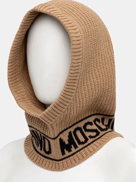 Шерстяная шапка Moschino бежевая