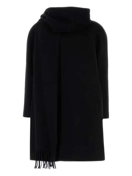 Palton Balenciaga cu franjuri negru