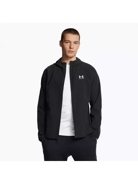 Тренировъчно яке Under Armour Vibe Woven черно/бяло бяло