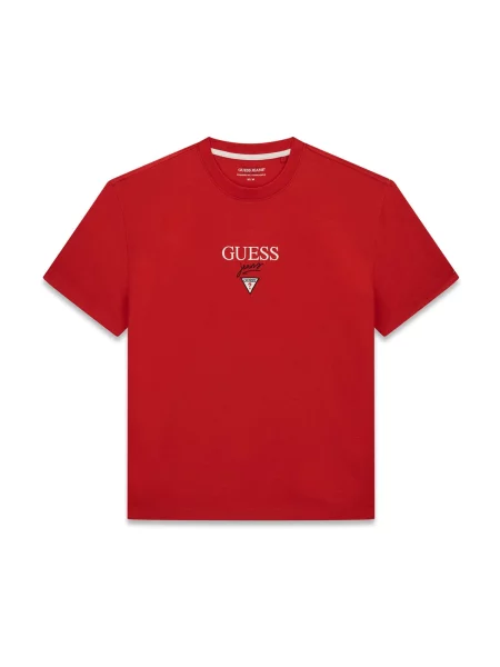 GUESS JEANS Tricou BAKER roșu / negru alb