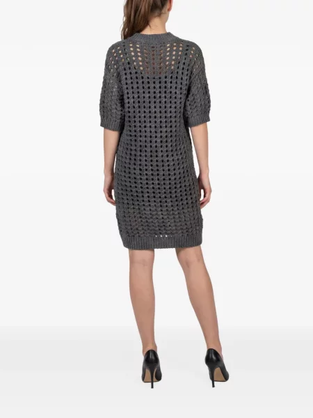 Rochie midi Brunello Cucinelli tricotate gri