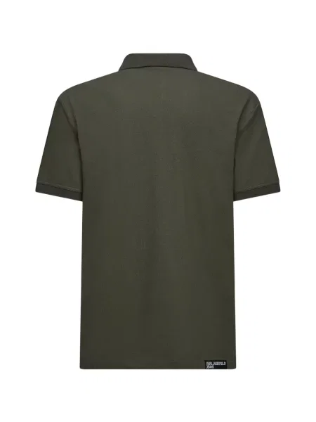 Tricou polo Karl Lagerfeld Jeans cu autograf verde