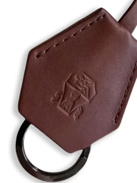 Colier Brunello Cucinelli din piele cu autograf maro