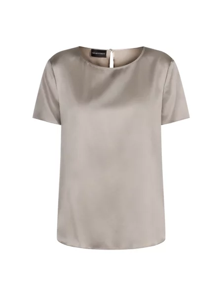 Satynowa koszulka Emporio Armani szara