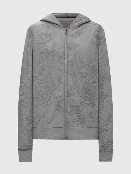 Меланжевая куртка Ermanno Scervino Life с вышивкой серая