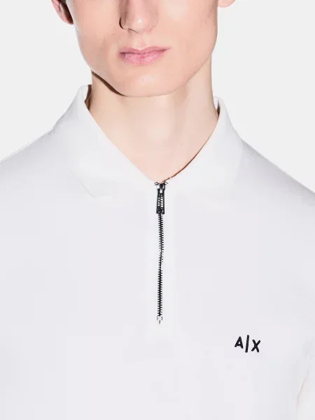 Поло Armani Exchange віскоза/еластан білий